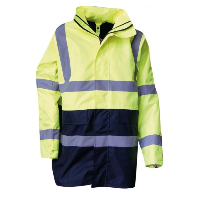Parka 4w1 wysokiej widoczności Żółta Fluo/Granatowa - PREVENTION - LMA