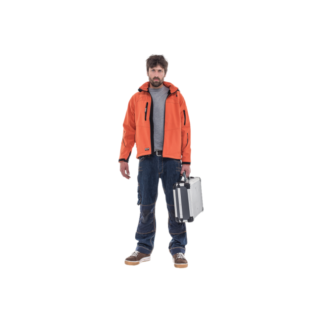 Kurtka Softshell Pomarańczowa z kapturem POSEIDON - HEROCK