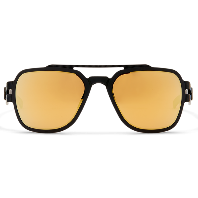 Stark Matte Blackout Brille mit gold verspiegelten polarisierten Gläsern - Gatorz