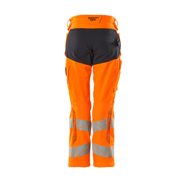 Pantalon avec poches genouillères ACCELERATE Orange/Marine - Mascot