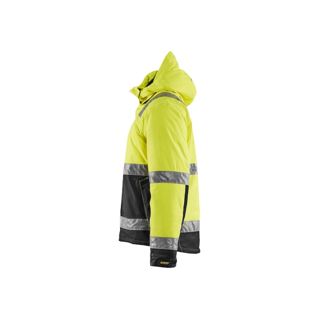 Kurtka zimowa wysokiej widoczności stretch 2D Żółty fluo/Czarny - Blaklader