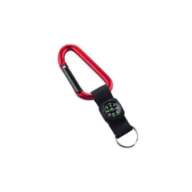 Mousqueton 8 mm avec boussole Rouge - Munkees