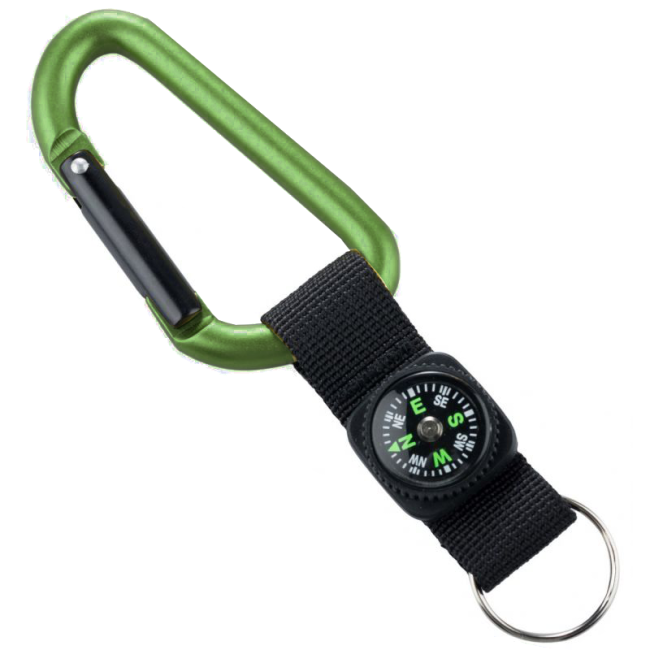Mousqueton 8 mm avec boussole Vert - Munkees