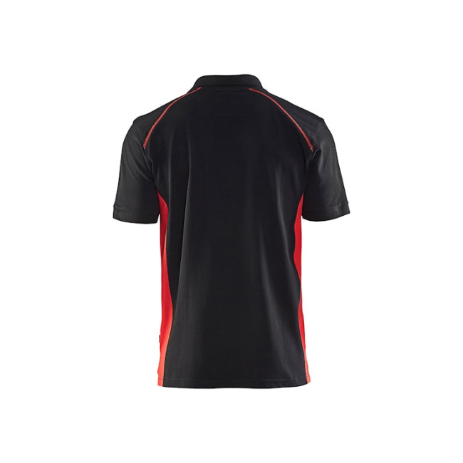 Polo Piqué Noir/Rouge - Blaklader