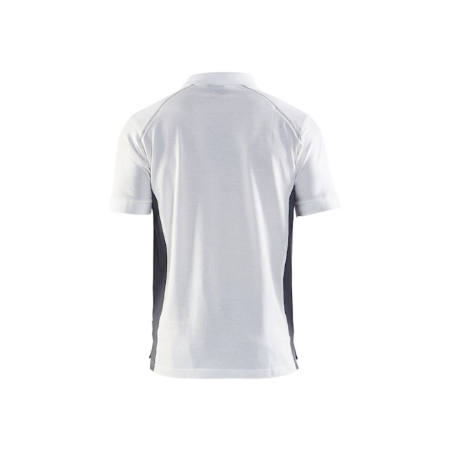 Piqué-Poloshirt Weiß/Hellgrau - Blaklader