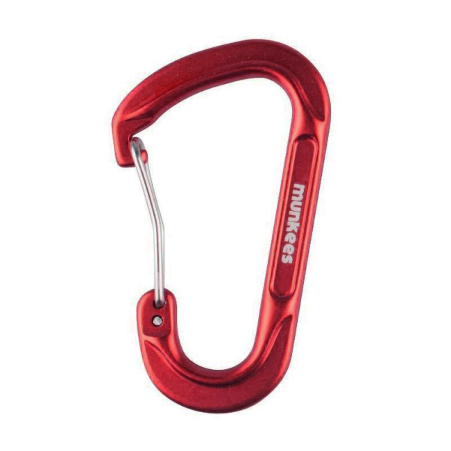 Gesmede karabijnhaak 75 mm Rood - Munkees
