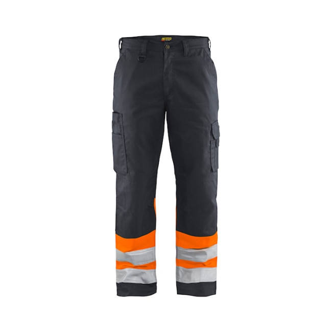 Pantalon artisan haute visibilité Gris moyen/Orange fluo - Blaklader
