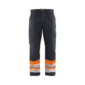 Pantalon artisan haute visibilité Gris moyen/Orange fluo - Blaklader