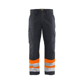 Pantalon artisan haute visibilité Gris moyen/Orange fluo - Blaklader