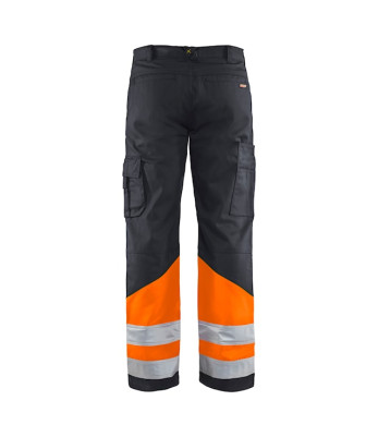 Pantalon artisan haute visibilité Gris moyen/Orange fluo - Blaklader