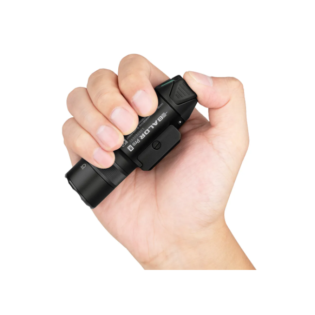 Tactische zaklamp Baldr Pro R met groene laser 1350 lumen zwart - Olight