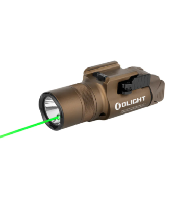 Lampe tactique Baldr Pro R avec laser vert 1350 lumens tan - Olight