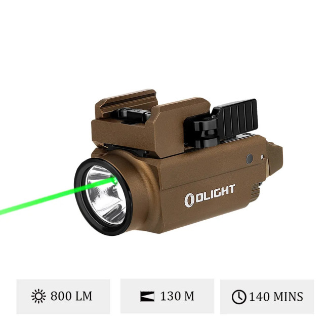 Rail 1913 lamp groene laser Baldr S coyote - Olight