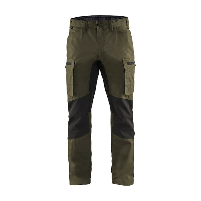 Spodnie konserwacyjne +stretch Khaki/Czarne - Blaklader