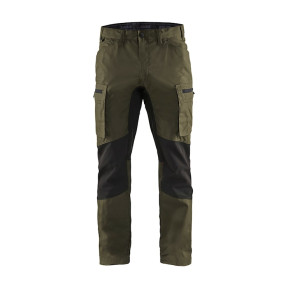 Spodnie konserwacyjne +stretch Khaki/Czarne - Blaklader