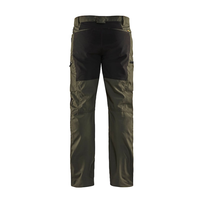 Pantalon maintenance +stretch Vert Kaki/Noir - Blaklader