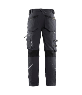 Pantalon X1900 artisan stretch 4D sans poches flottantes Gris Foncé/Noir - Blaklader