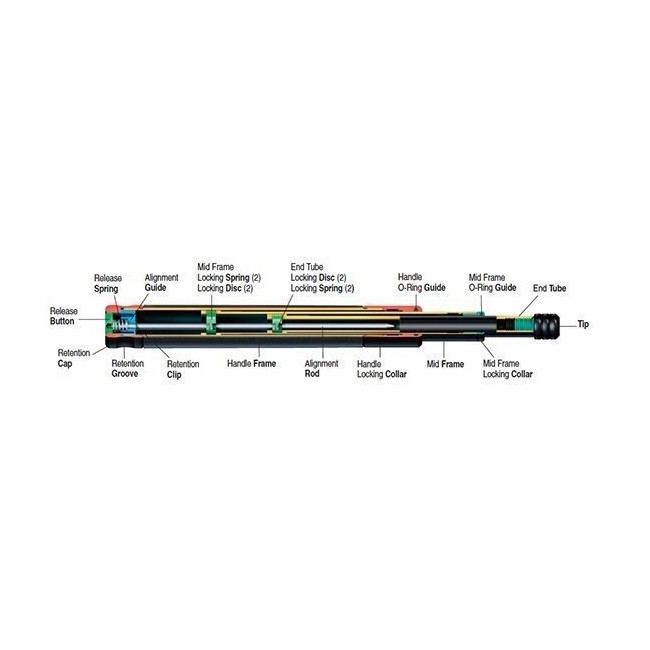 Bâton télescopique Talon T50KB Cerakote avec bouton - ASP