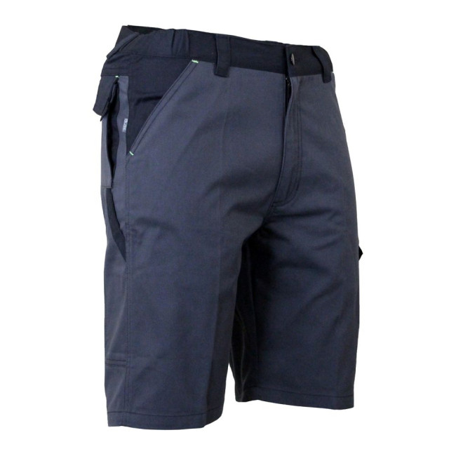 bermuda bicolore multipoches fondeur gris sombre/noir - lma