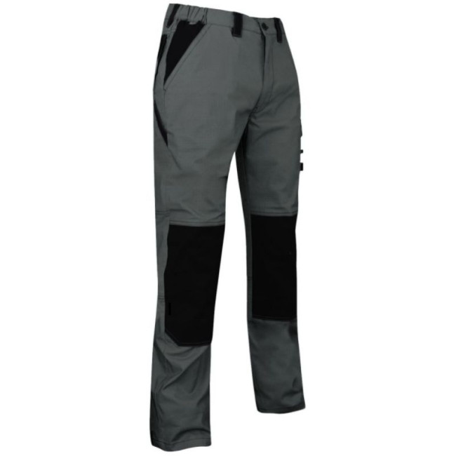 tweekleurige broek met kniebeschermerzakken zomer pluton donkergrijs/zwart - lma