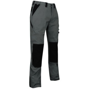 pantalon bicolore poches genouillères été pluton gris fonce/noir - lma