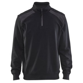 Bluza z kołnierzem kierowcy dwukolorowa Czarna/Ciemnoszara - Blaklader