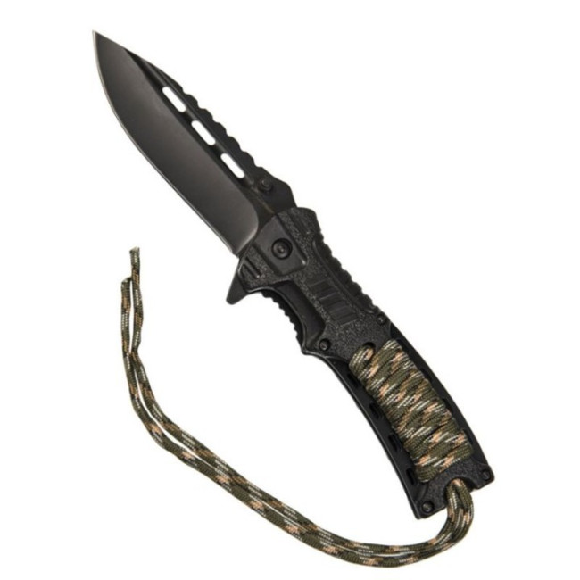 Einhand-Klappmesser mit Paracord Camo - Miltec