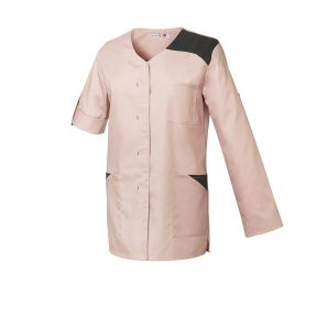 Damen-Tunika Flavie mit langen Ärmeln Rosa und Anthrazit - Robur