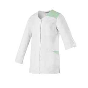 Dames tuniek lange mouwen Flavie wit en mint - Robur