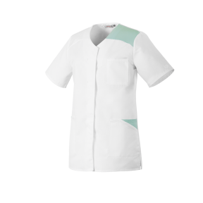 Tunique femme manches courtes Flavie blanc et menthe - Robur