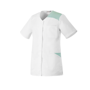 Tunique femme manches courtes Flavie blanc et menthe - Robur