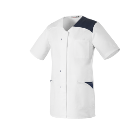 Dames tuniek korte mouwen Flavie wit en blauw - Robur