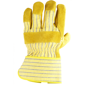 Docker handschoenen splitleder kalf geel, palm versterking nerf - COVERGUARD