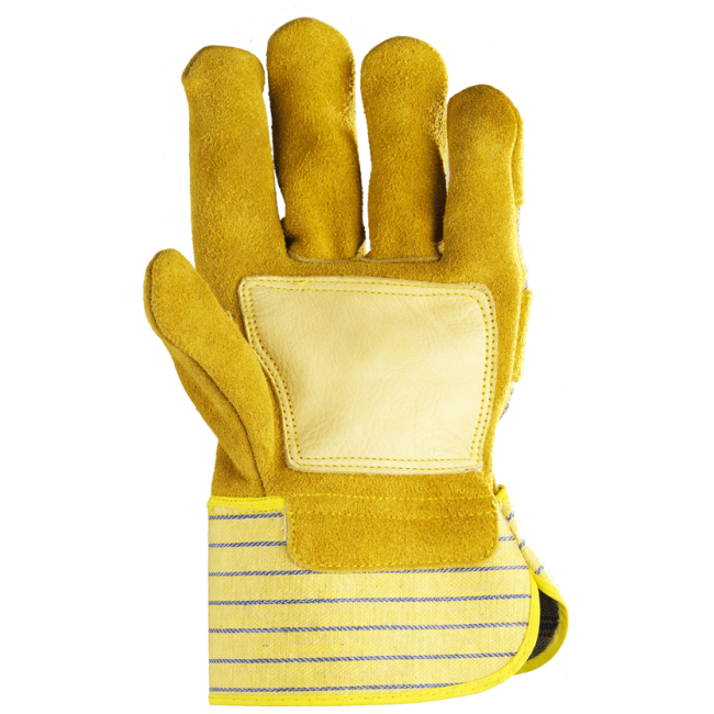 Gants docker croûte vachette jaune, paume renfort fleur - COVERGUARD