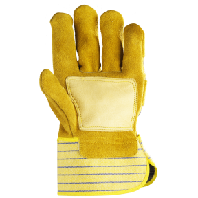 Gants docker croûte vachette jaune, paume renfort fleur - COVERGUARD