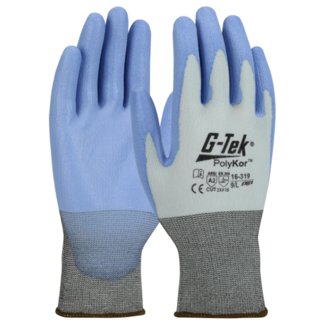 Gants tricotés sans coutures G-Tek® PolyKor® bleu - Pip