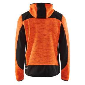 Gebreide vest met capuchon Fluororanje/Zwart - Blaklader