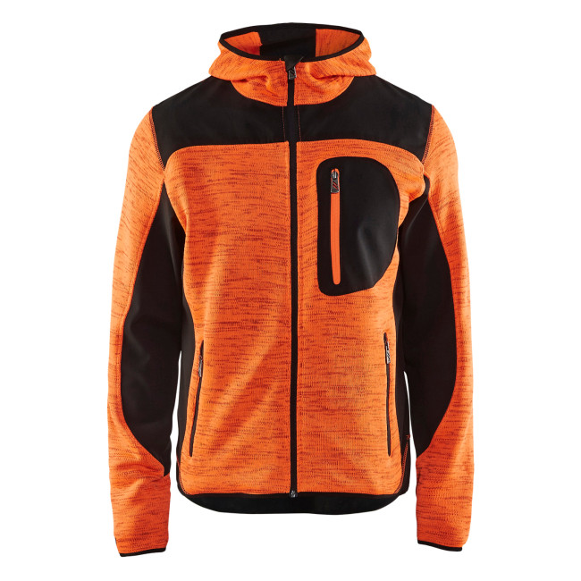 Veste tricotée à capuche Orange fluo/Noir - Blaklader