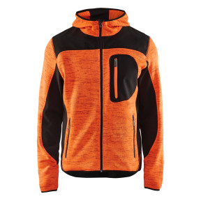 Strickjacke mit Kapuze Neonorange/Schwarz - Blaklader