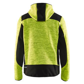 Gebreide vest met capuchon Fluorgeel/Zwart - Blaklader