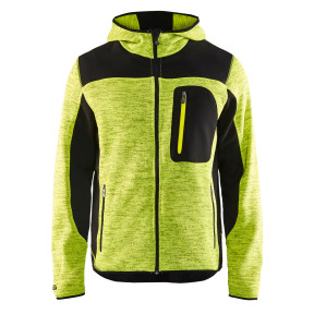 Veste tricotée à capuche Jaune fluo/Noir - Blaklader