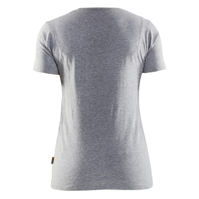 3D bedrukt T-shirt dames Grijs gemêleerd - Blaklader