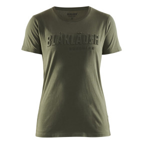T-shirt z nadrukiem 3D damski Zielony jesień - Blaklader