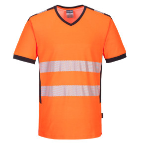 T-shirt V-hals PW3 Hi-Vis oranje - Portwest