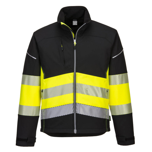 Veste Softshell PW3 Haute Visibilité Classe 1 noir/jaune - Portwest