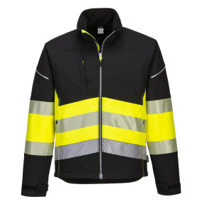 PW3 Hochsichtbare Softshell-Jacke Klasse 1 schwarz/gelb - Portwest