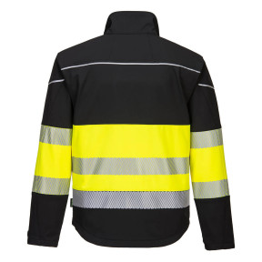 PW3 Hochsichtbare Softshell-Jacke Klasse 1 schwarz/gelb - Portwest