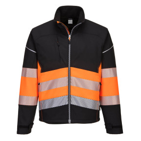 Kurtka Softshell PW3 Wysoka Widoczność klasa 1 czarna/pomarańczowa - Portwest
