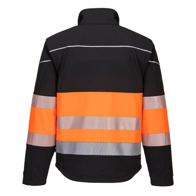 PW3 Hi-Vis Softshell-Jacke Klasse 1 Schwarz/Orange - Portwest