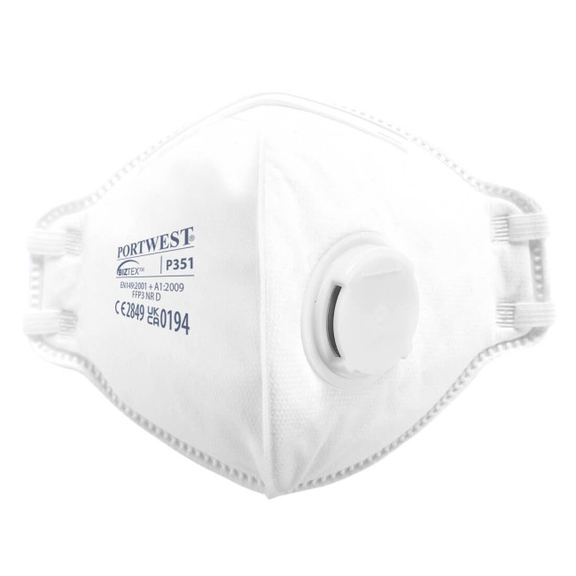Masque FFP3 pliable, anti-poussière et antibrouillard blanc - Portwest